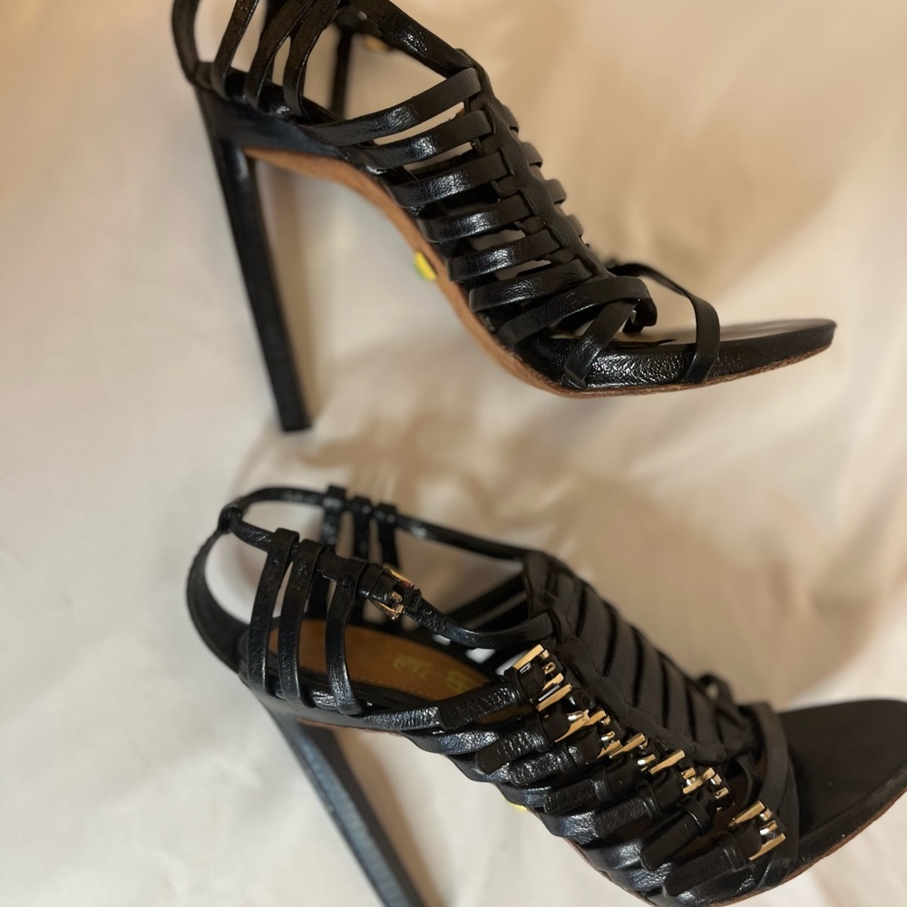 LAMB Black Strappy Heels size 6